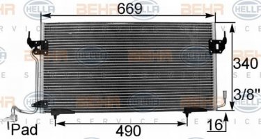 Купить 8FC 351 037-151 Behr Hella Радиатор кондиционера Peugeot