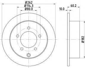 Купить 8DD 355 119-181 Behr Hella Тормозные диски Лансер (9, Х) (1.5, 1.6, 1.8, 2.0, 2.4)