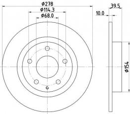 Купити 8DD 355 119-391 Behr Hella Гальмівні диски Мазда 6 ГJ (2.0, 2.2, 2.5)