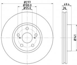 Купить 8DD 355 111-631 Behr Hella Тормозные диски Avensis T25 (1.6, 1.8, 2.0, 2.2)