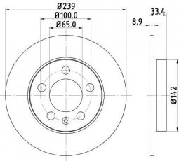 Купити 8DD 355 107-461 Behr Hella Гальмівні диски Bora (1.8, 1.9, 2.0, 2.3, 2.8)