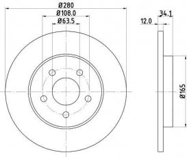 Купити 8DD 355 108-061 Behr Hella Гальмівні диски X-Type (2.0, 2.1, 2.2, 2.5, 3.0)
