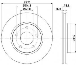 Купити 8DD 355 116-241 Behr Hella Гальмівні диски Lancer (9, X) (1.5, 1.6, 1.8, 2.0, 2.4)