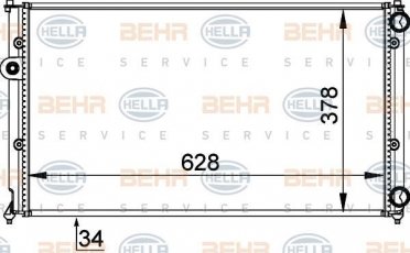 Купить 8MK 376 714-451 Behr Hella Радиатор охлаждения двигателя Cordoba (1.8, 1.9, 2.0)