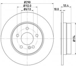 Купить 8DD 355 104-321 Behr Hella Тормозные диски CL-Class (CLC, CLK)