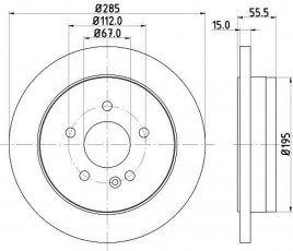 Купити 8DD 355 105-851 Behr Hella Гальмівні диски М Клас W163 (2.3, 2.7, 3.2, 3.7, 4.3)