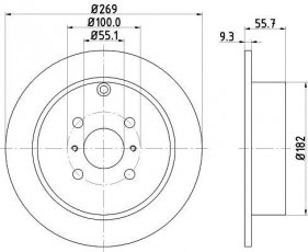 Купить 8DD 355 110-491 Behr Hella Тормозные диски BYD F3 (1.0, 1.5, 1.6, 1.8)