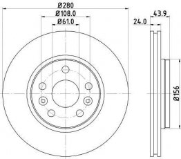 Купити 8DD 355 116-451 Behr Hella Гальмівні диски Сафран 2 (1.9, 2.2, 2.4, 2.9, 3.0)