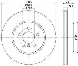 Купити 8DD 355 119-281 Behr Hella Гальмівні диски 6-series (F06, F12, F13) (3.0, 4.0, 4.4)