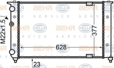 Купити 8MK 376 705-561 Behr Hella Радіатор охолодження двигуна Cordoba (1.9 TDI, 2.0 i, 2.0 i 16V)