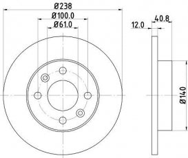 Купити 8DD 355 101-241 Behr Hella Гальмівні диски Sandero (1, 2) (1.5 dCi, 1.6)