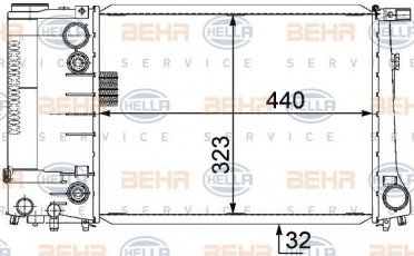 Купить 8MK 376 717-471 Behr Hella Радиатор охлаждения двигателя БМВ Е34 (2.0, 2.5)
