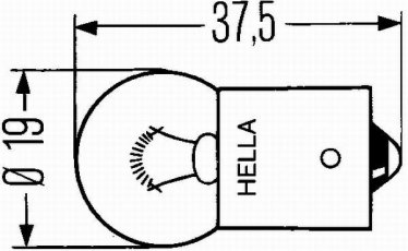 Лампа розжарювання, ліхтар освітлення номерного знака; лампа загострення 8GA 002 071-251 Behr Hella фото 2