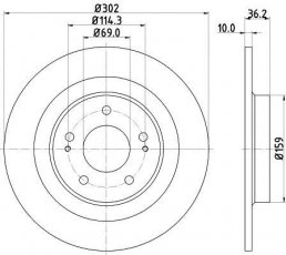 Купити 8DD 355 120-431 Behr Hella Гальмівні диски Mitsubishi ASX (1.6, 1.8, 2.0, 2.3)