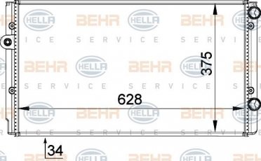 Купити 8MK 376 714-491 Behr Hella Радіатор охолодження двигуна Golf 3 1.9