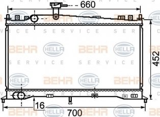 Купити 8MK 376 750-261 Behr Hella Радіатор охолодження двигуна Mazda 6 (GG, GY) (1.8, 2.0)