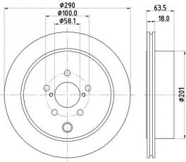 Купити 8DD 355 122-281 Behr Hella Гальмівні диски Аутбек 3 (3.6, 3.6 R)