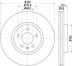 Купити 8DD 355 129-231 Behr Hella Гальмівні диски Ауді А5 (1.8, 2.0, 2.7, 3.0, 3.2)