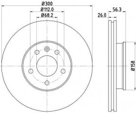 Купити 8DD 355 127-701 Behr Hella Гальмівні диски Транспортер Т4 (1.9, 2.0, 2.4, 2.5, 2.8)