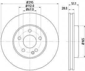 Купить 8DD 355 129-661 Behr Hella Тормозные диски B-Class W246 (1.6, 1.8, 2.1)