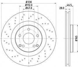 Купити 8DD 355 127-911 Behr Hella Гальмівні диски ЦЛ Класс (1.8, 2.1, 2.7, 3.0)