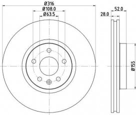 Купити 8DD 355 129-511 Behr Hella Гальмівні диски ХС70 (2.0, 2.4, 2.5, 3.0, 3.2)