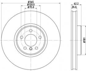 Купити 8DD 355 129-311 Behr Hella Гальмівні диски BMW X5 (E70, F15) (3.0, 4.0, 4.4, 4.8)