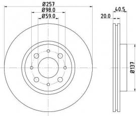 Купить 8DD 355 127-151 Behr Hella Тормозные диски Alfa Romeo 146 (1.4, 1.6, 1.7, 1.9)