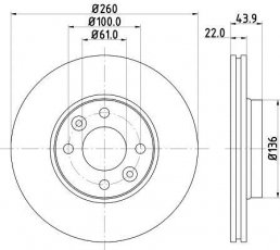 Купити 8DD 355 127-881 Behr Hella Гальмівні диски Symbol 2 (1.1, 1.5, 1.6)