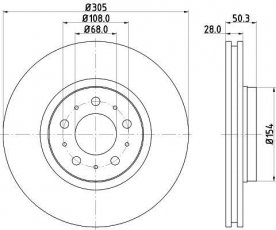 Купить 8DD 355 127-531 Behr Hella Тормозные диски XC70 (2.4, 2.5)