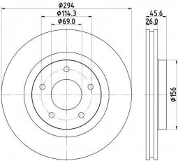 Купити 8DD 355 129-041 Behr Hella Гальмівні диски Аутлендер 3 (2.0, 2.4, 3.0)