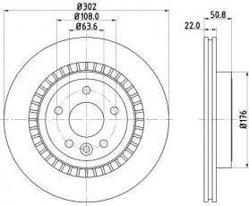 Купити 8DD 355 129-151 Behr Hella Гальмівні диски ХС60 (2.0, 2.4, 2.5, 3.0, 3.2)