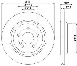 Купить 8DD 355 108-861 Behr Hella Тормозные диски GL-CLASS GLK (2.0, 2.1, 3.0, 3.5)