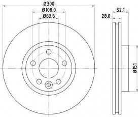 Купити 8DD 355 129-491 Behr Hella Гальмівні диски Фрілендер (2.2 SD4, 2.2 TD4, 2.2 eD4)