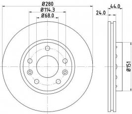Купити 8DD 355 129-121 Behr Hella Гальмівні диски Duster (1.2, 1.5, 1.6, 2.0)