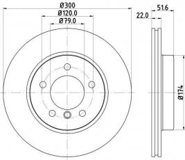 Купити 8DD 355 127-391 Behr Hella Гальмівні диски BMW E46 (1.9, 2.0, 2.2, 2.5, 2.8)