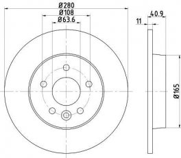 Купить 8DD 355 119-501 Behr Hella Тормозные диски Focus 2 (1.6, 1.8, 2.0, 2.5)