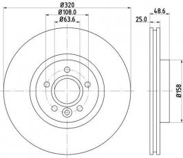 Купити 8DD 355 125-151 Behr Hella Гальмівні диски Focus (2, 3) (2.0 ST, 2.0 TDCi, 2.5 ST)