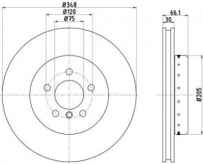 Купити 8DD 355 120-651 Behr Hella Гальмівні диски БМВ Ф10 (Ф07, Ф10, Ф11, Ф18) (2.0, 3.0)