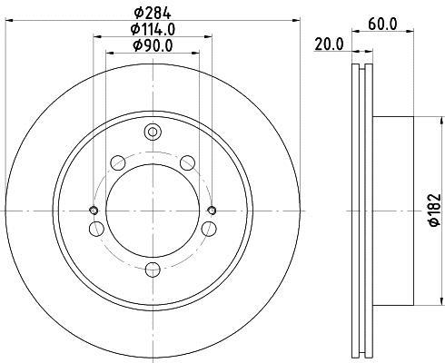 Купить 8DD 355 111-491 Behr Hella Тормозные диски Lancer (1.8, 2.0)