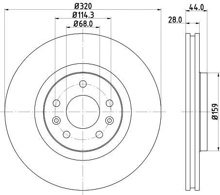 Купити 8DD 355 129-111 Behr Hella Гальмівні диски Laguna 3 (2.0, 3.0, 3.5)