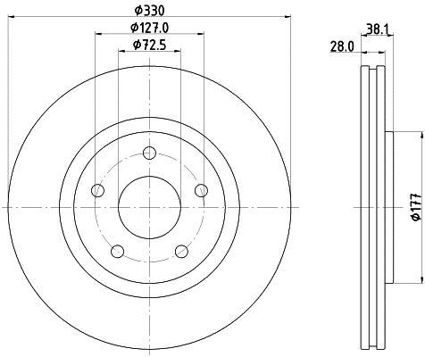 Купить 8DD 355 123-151 Behr Hella Тормозные диски Вояджер Гранд (2.8 CRD, 3.6)