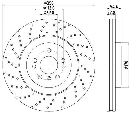 Купити 8DD 355 122-541 Behr Hella Гальмівні диски M-Class W166 (2.1, 3.0, 3.5)