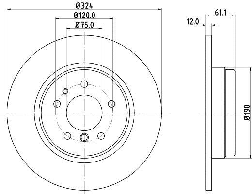 Купити 8DD 355 127-111 Behr Hella Гальмівні диски 8-series E31 (4.0, 4.4, 5.0, 5.4)