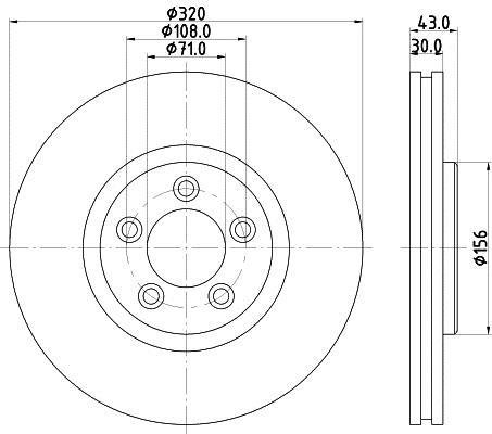 Купить 8DD 355 128-691 Behr Hella Тормозные диски S-Type (2.5, 2.7, 3.0, 4.0, 4.2)