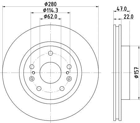Купить 8DD 355 120-521 Behr Hella Тормозные диски Suzuki SX4 (1.0, 1.4, 1.6)
