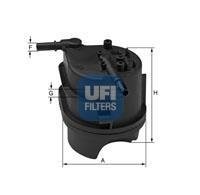 Купить 24.343.00 UFI Топливный фильтр  Citroen C1 1.4 HDi