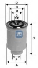 Купити 24.375.00 UFI Паливний фільтр  Almera (N15, N16) (2.0 D, 2.2 Di)