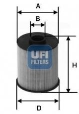 Купить 26.077.00 UFI Топливный фильтр  Accord 2.2 i-DTEC