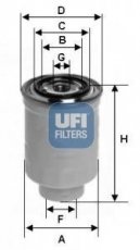 Купить 24.465.00 UFI Топливный фильтр  Аутленер (2, 3) (2.2 DI-D, 2.2 DI-D 4WD)